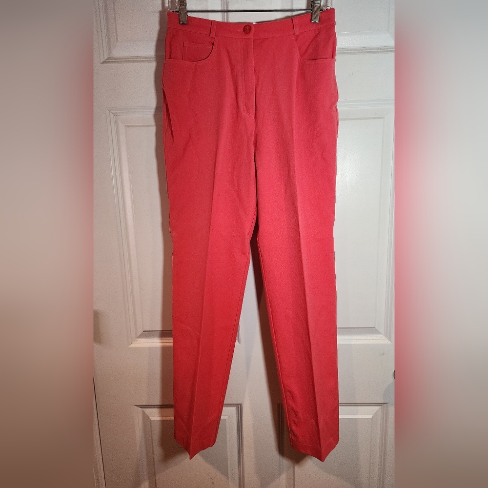 Olsen Collection Stretch Vibrant Pink Red Straight Leg Pants